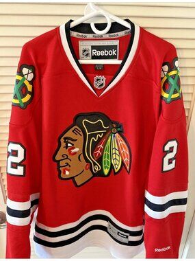 Reebok NHL Hockey Jersey Chicago Blackhawks Duncan Keith Size Large Stitched Red